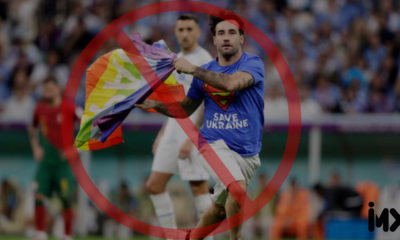 La bandera LGBT invade la cancha de Portugal vs Uruguay